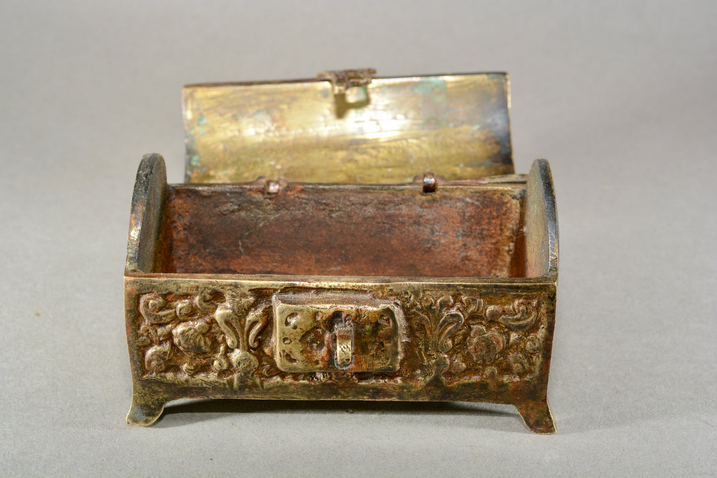 Medieval revival dome topped casket jewel box