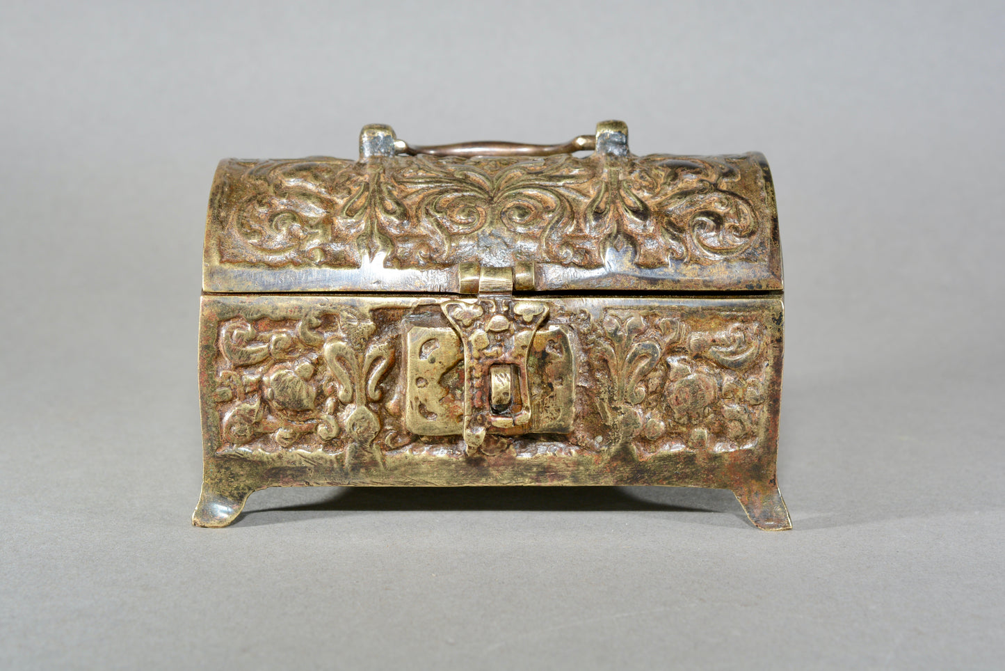 Medieval revival dome topped casket jewel box