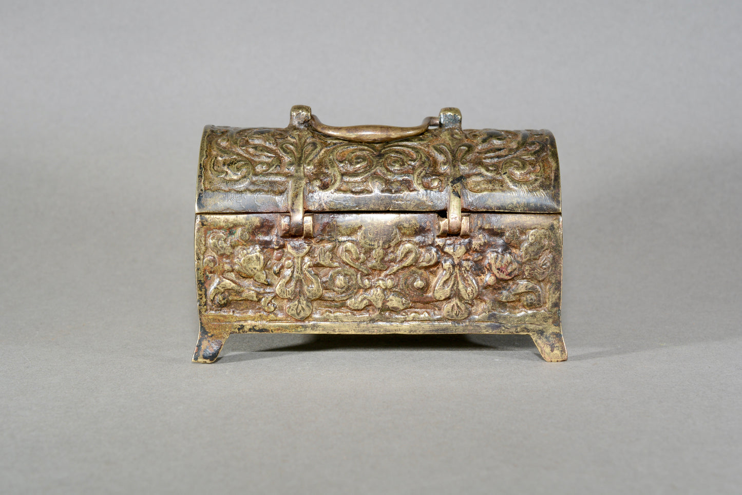 Medieval revival dome topped casket jewel box