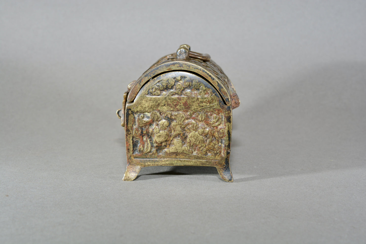 Medieval revival dome topped casket jewel box