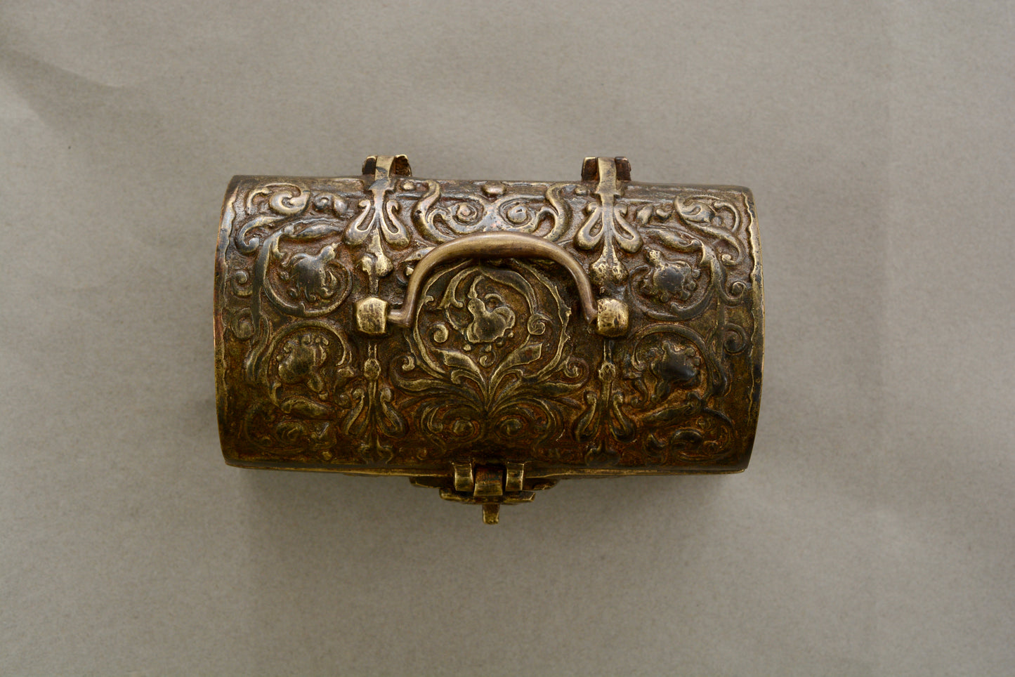 Medieval revival dome topped casket jewel box