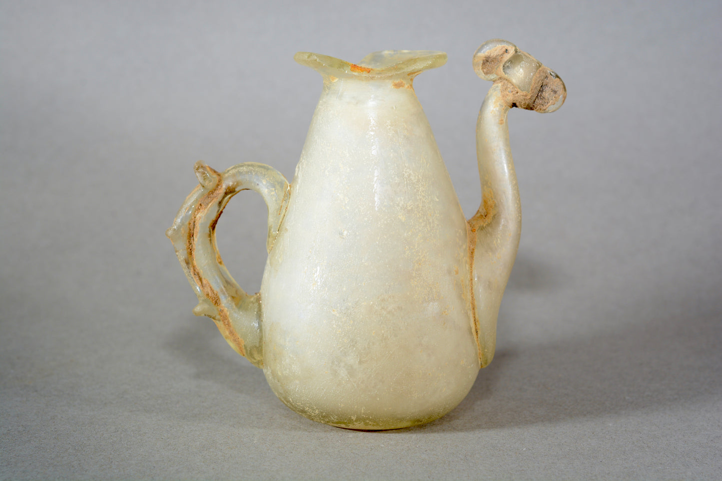 Small ancient glass jug juglet Roman period eastern provinces