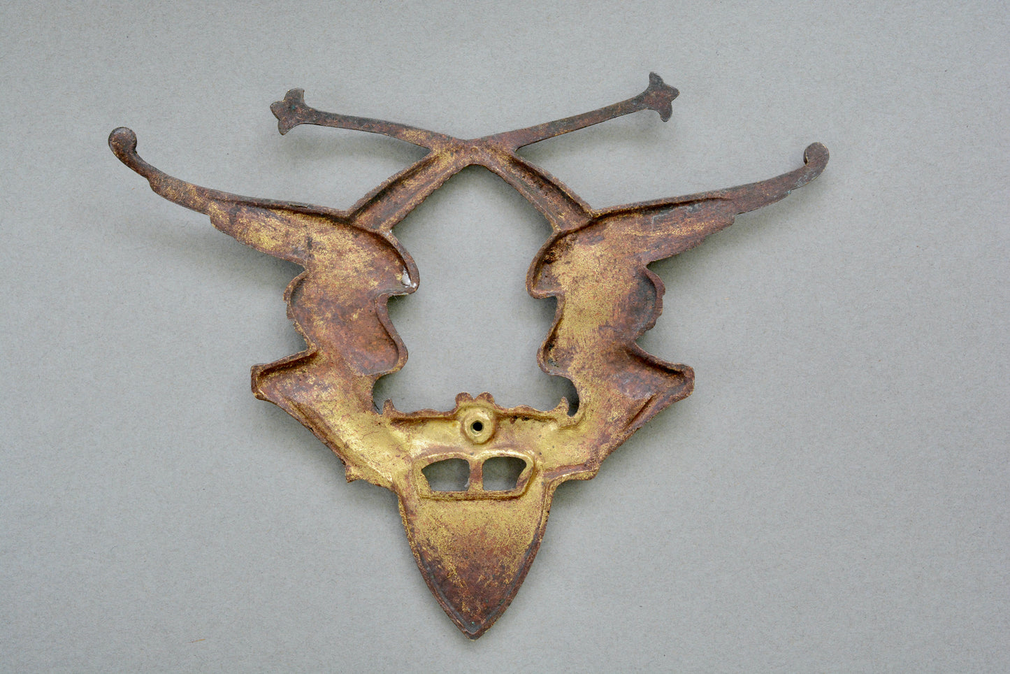 Edwardian brass dragon mount