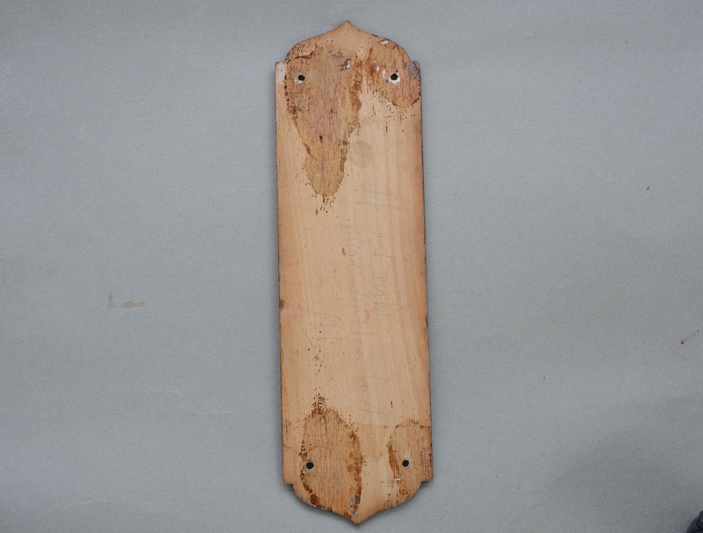 Arts and Crafts wooden door finger push plate