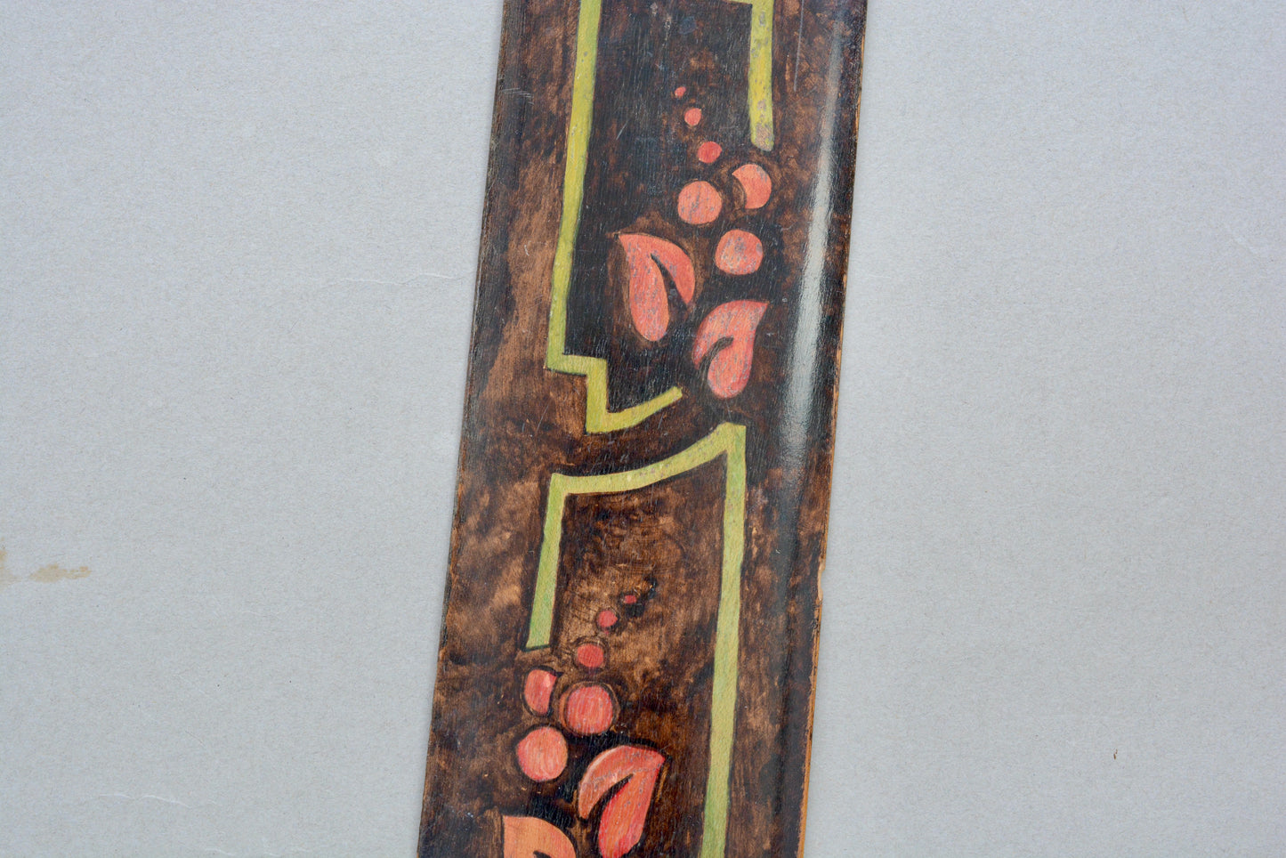 Arts and Crafts wooden door finger push plate