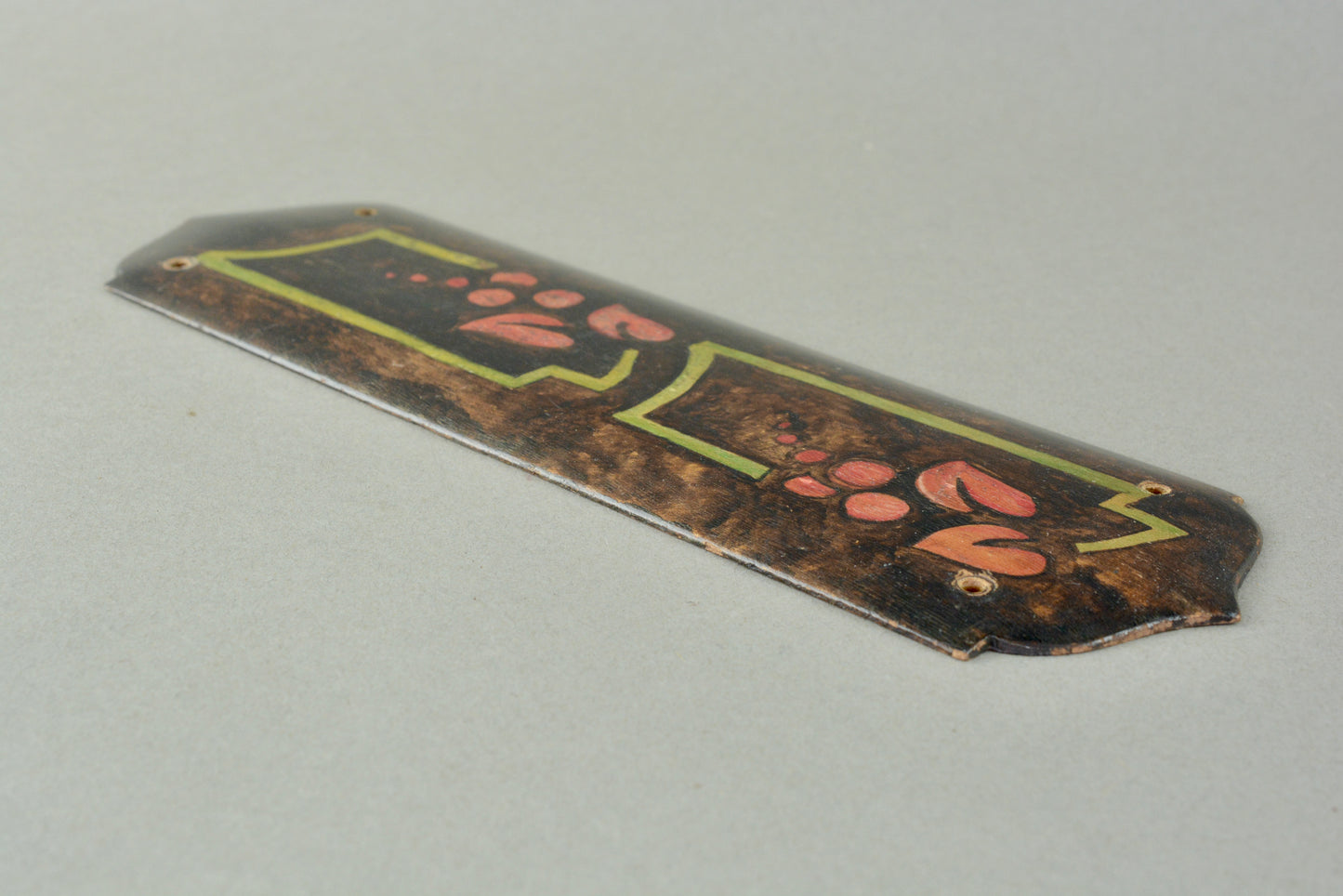 Arts and Crafts wooden door finger push plate