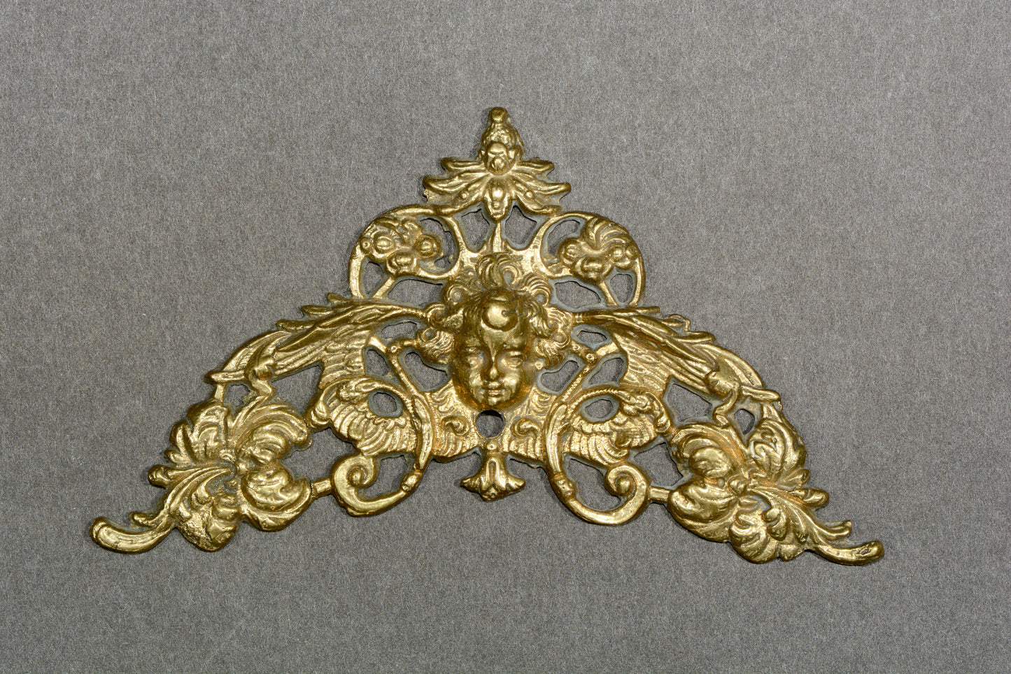 Victorian ormolu mount angel amongst folliage