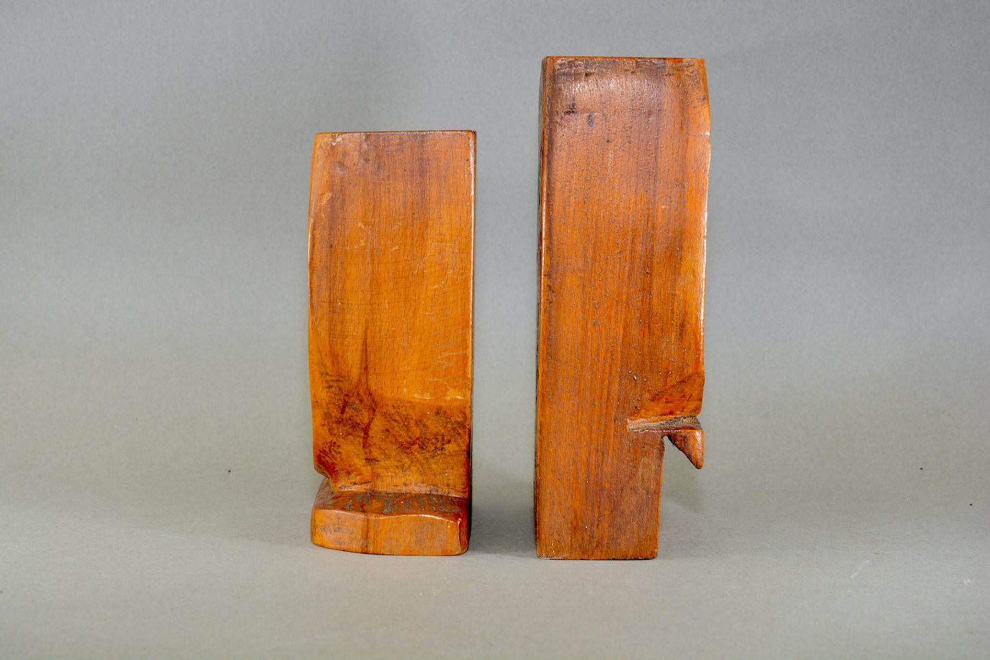 Unusual vintage folk art carved faces