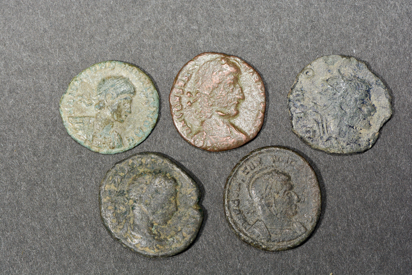 Five ancient Roman bronze coins M3