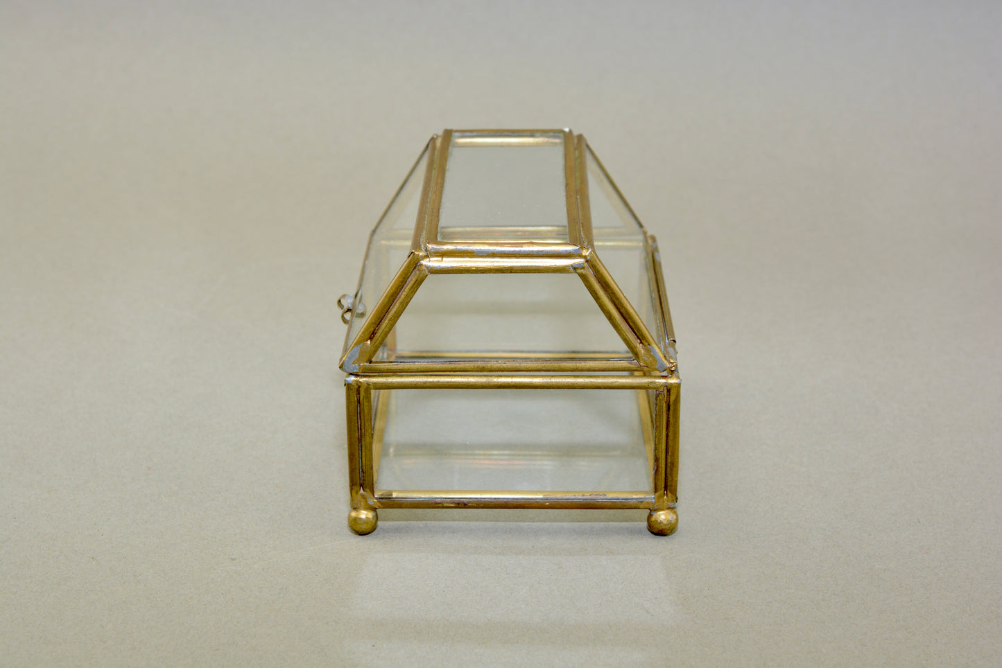 Vintage brass and glass bijouterie box