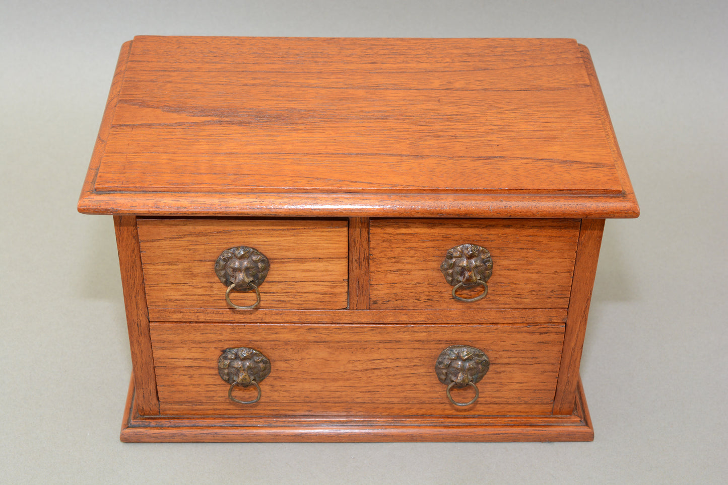 Edwardian oak miniature chest of drawers