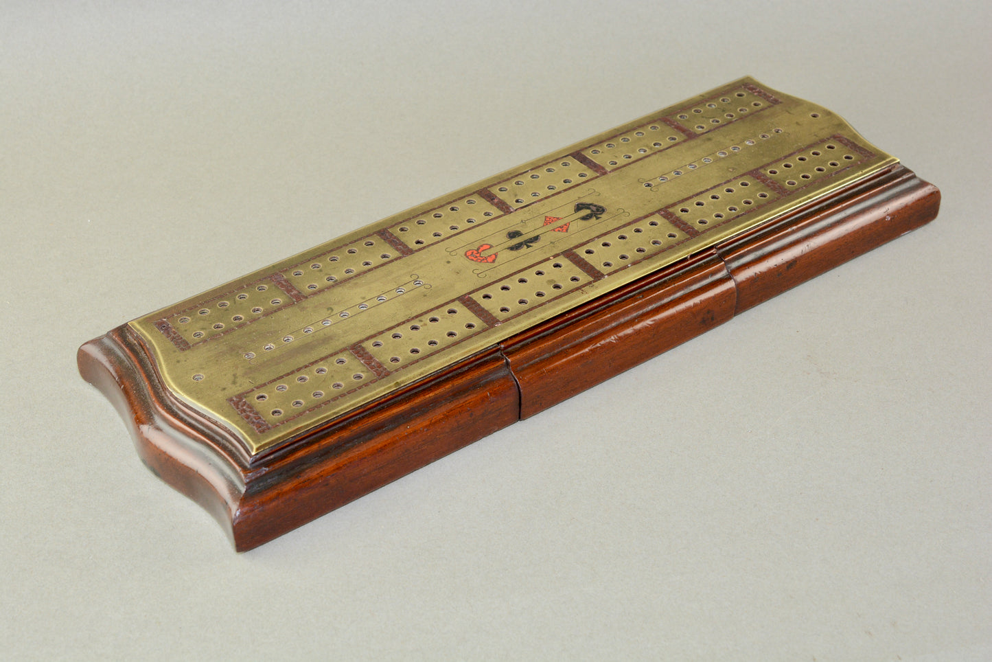 Edwardian cribbage board with drawer