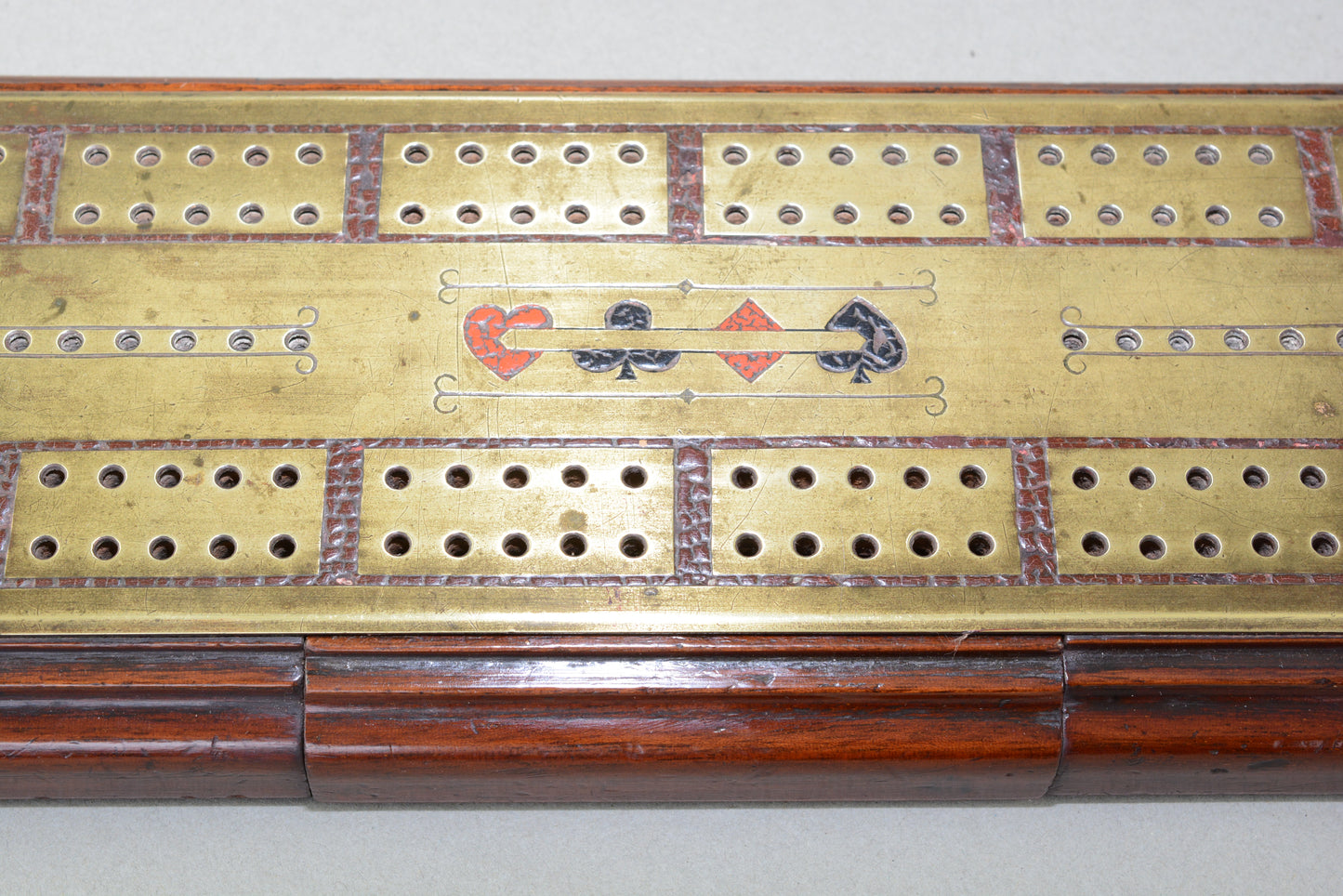 Edwardian cribbage board with drawer