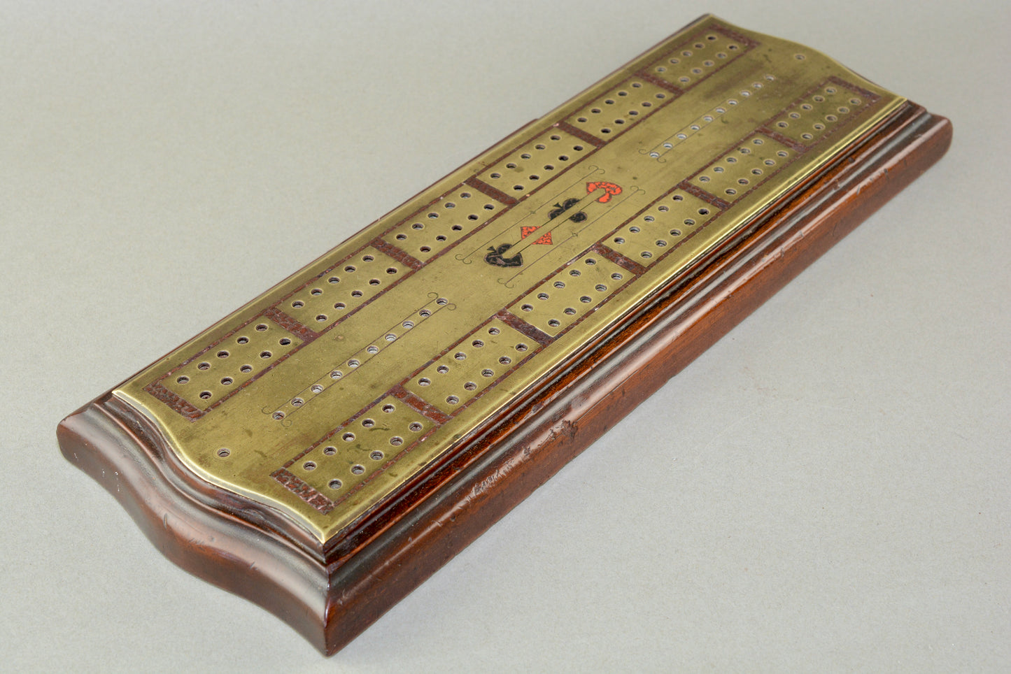 Edwardian cribbage board with drawer