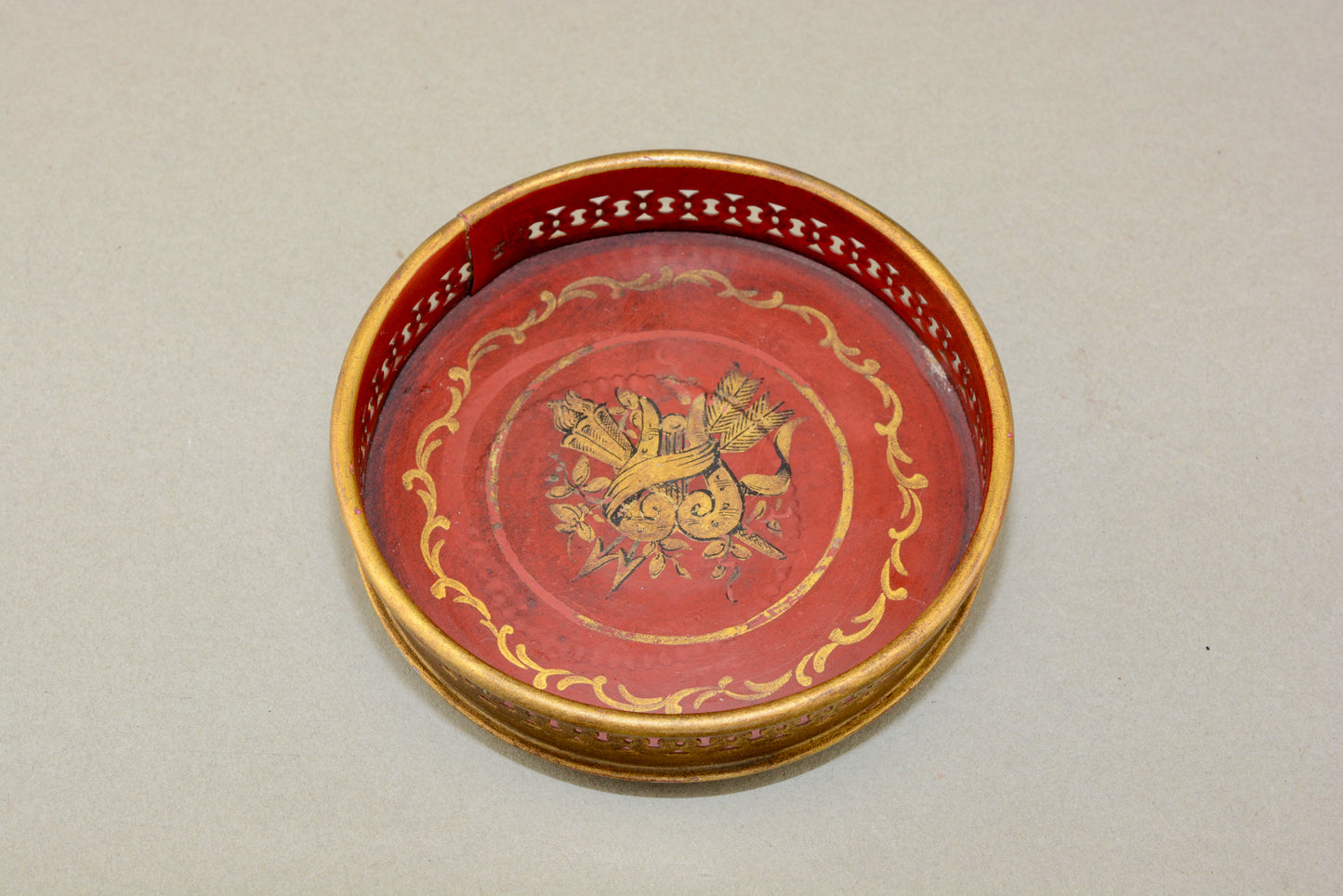 French toleware wine bottle coaster