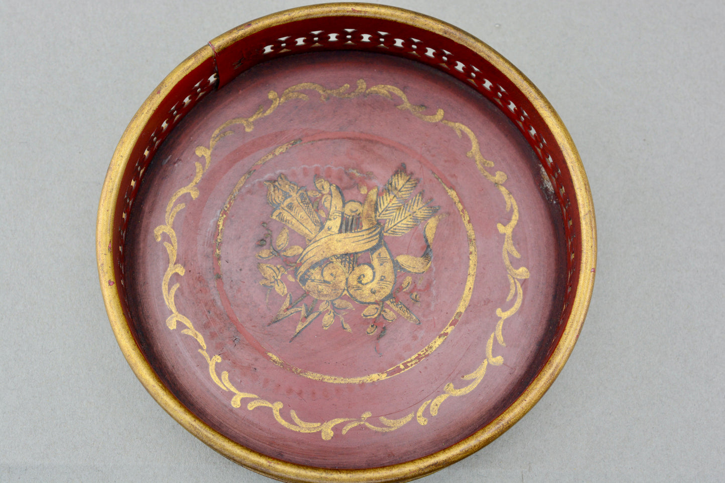 French toleware wine bottle coaster