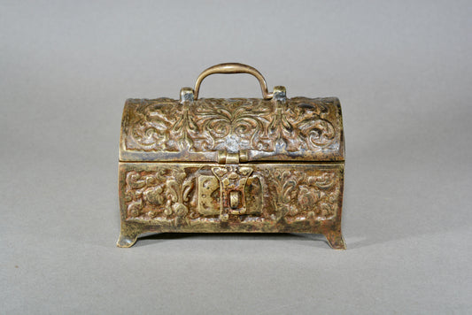 Medieval revival dome topped casket jewel box