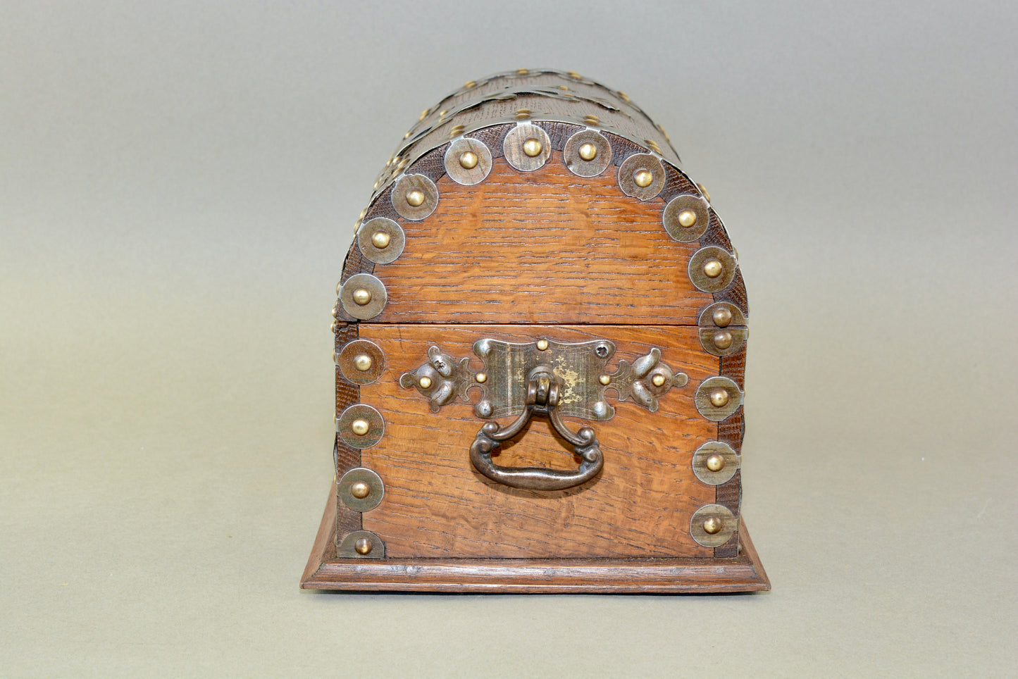 Arts and Crafts dome topped metal bound box