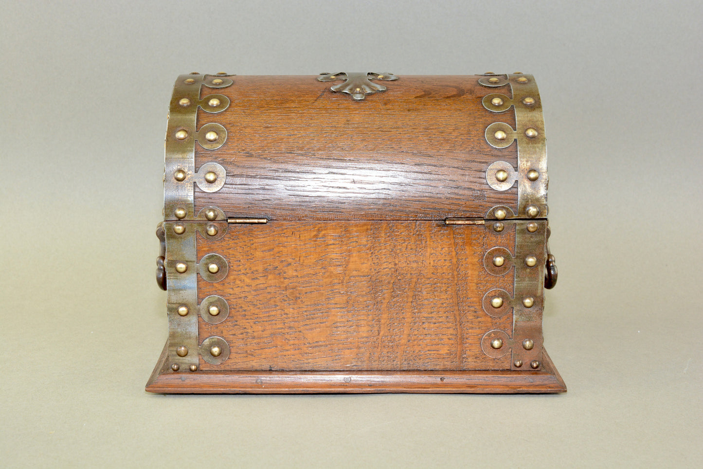 Arts and Crafts dome topped metal bound box