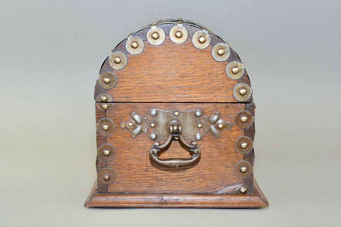 Arts and Crafts dome topped metal bound box