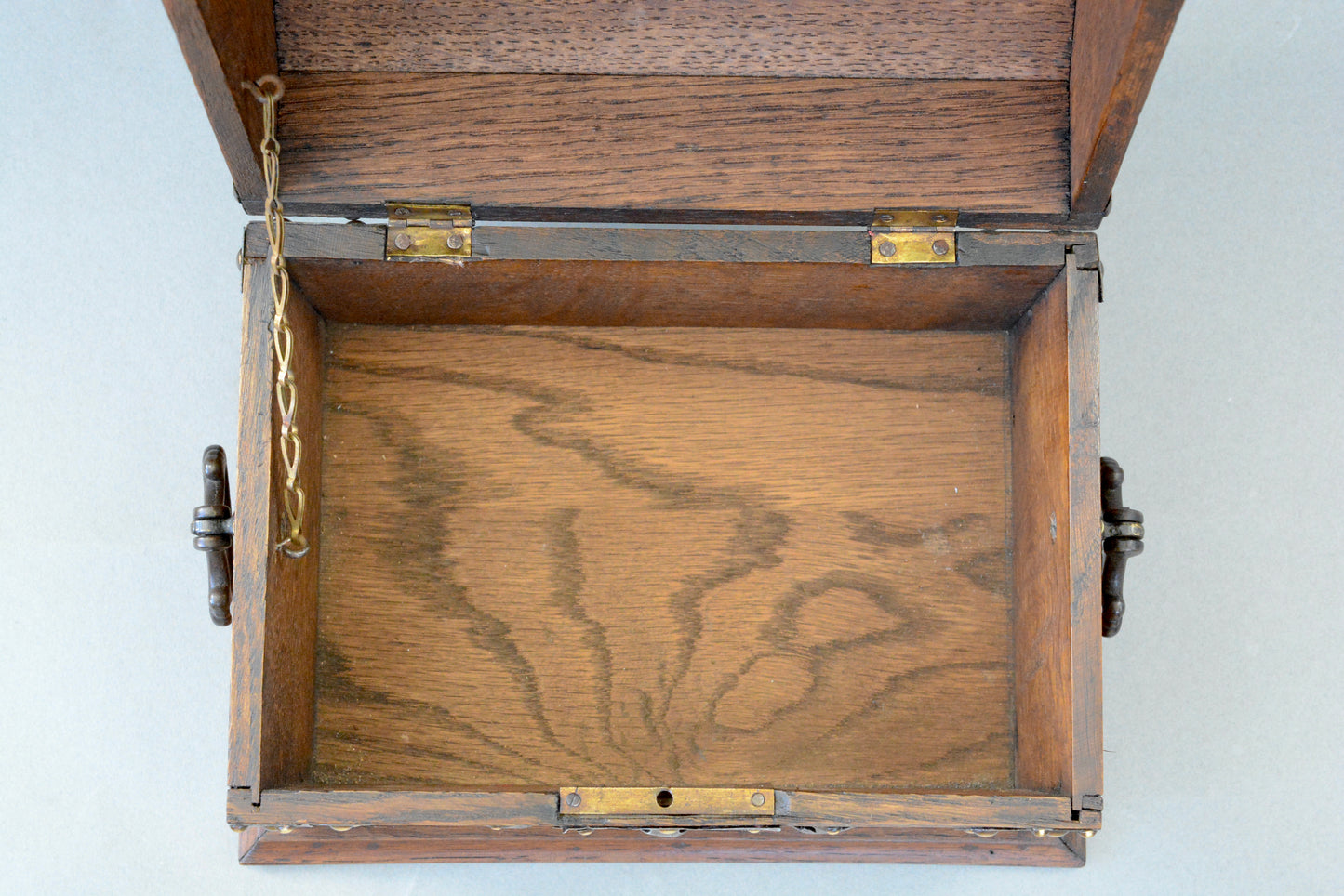 Arts and Crafts dome topped metal bound box