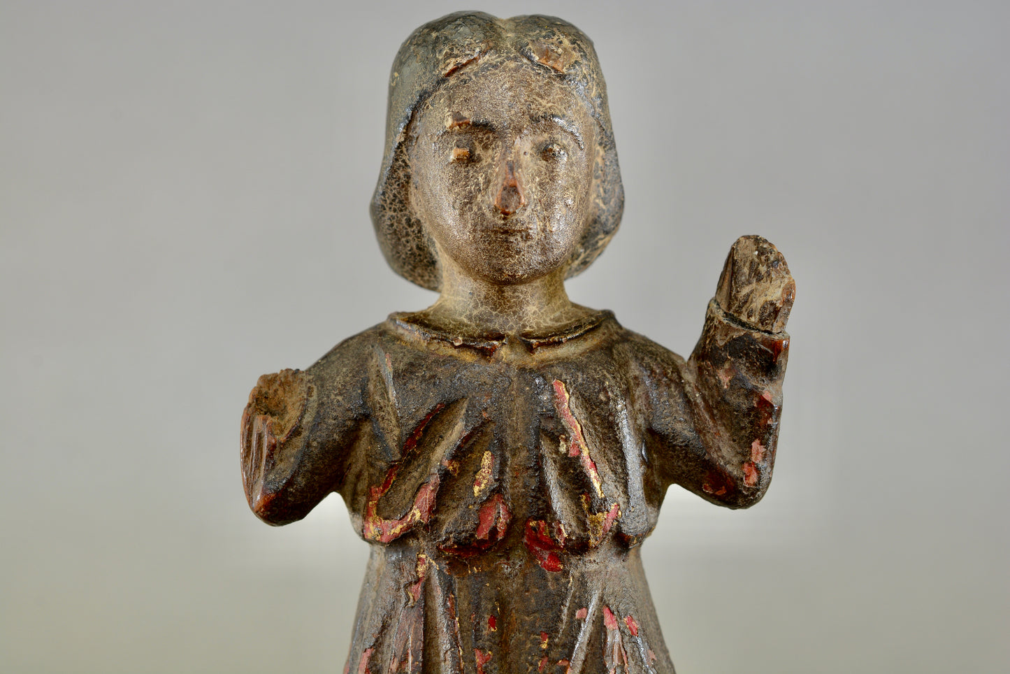 18th century Hispano-Phillippines carved wooden santos figure
