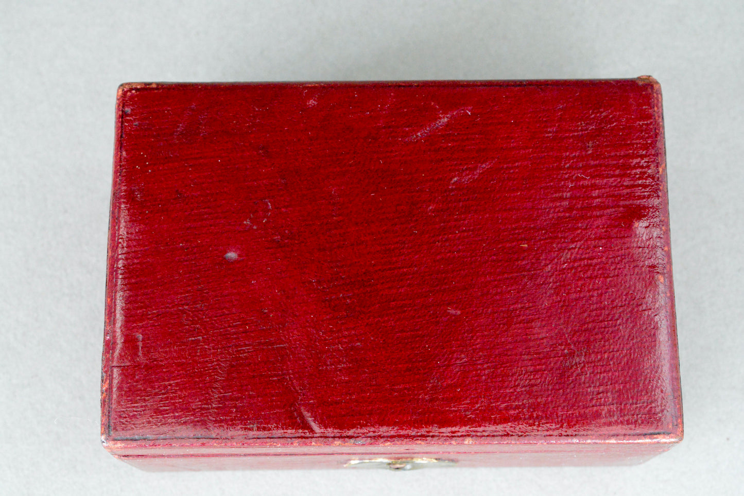 Small Edwardian red leather money box