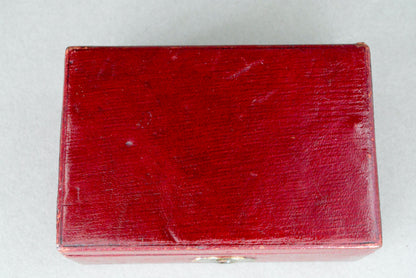 Small Edwardian red leather money box
