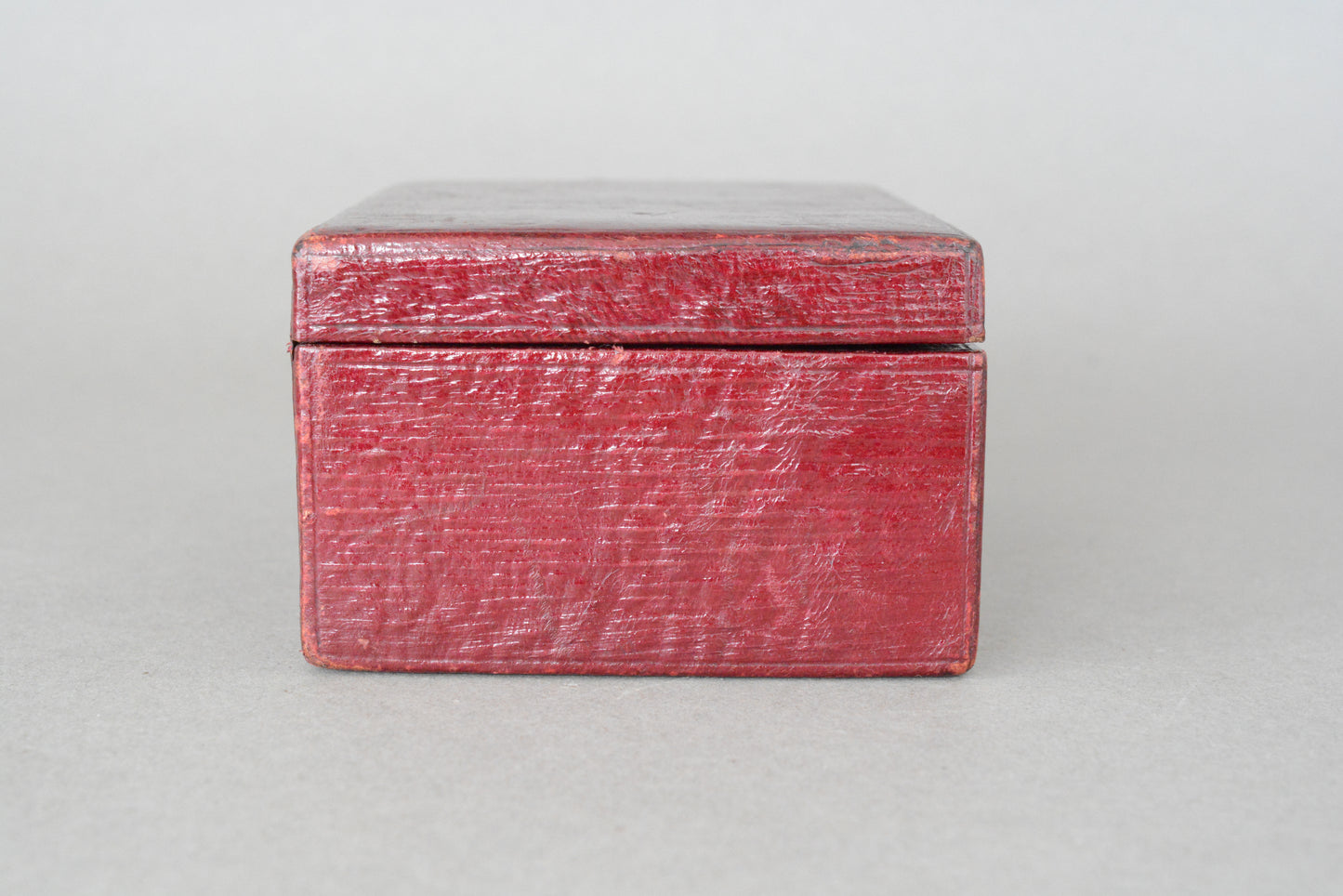 Small Edwardian red leather money box