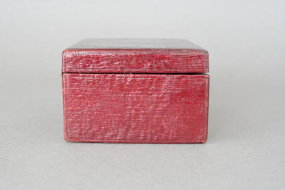 Small Edwardian red leather money box