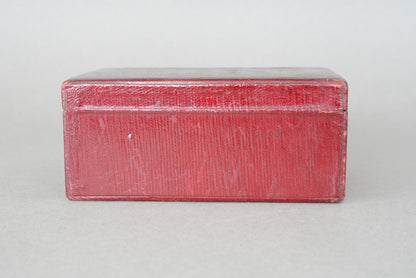 Small Edwardian red leather money box