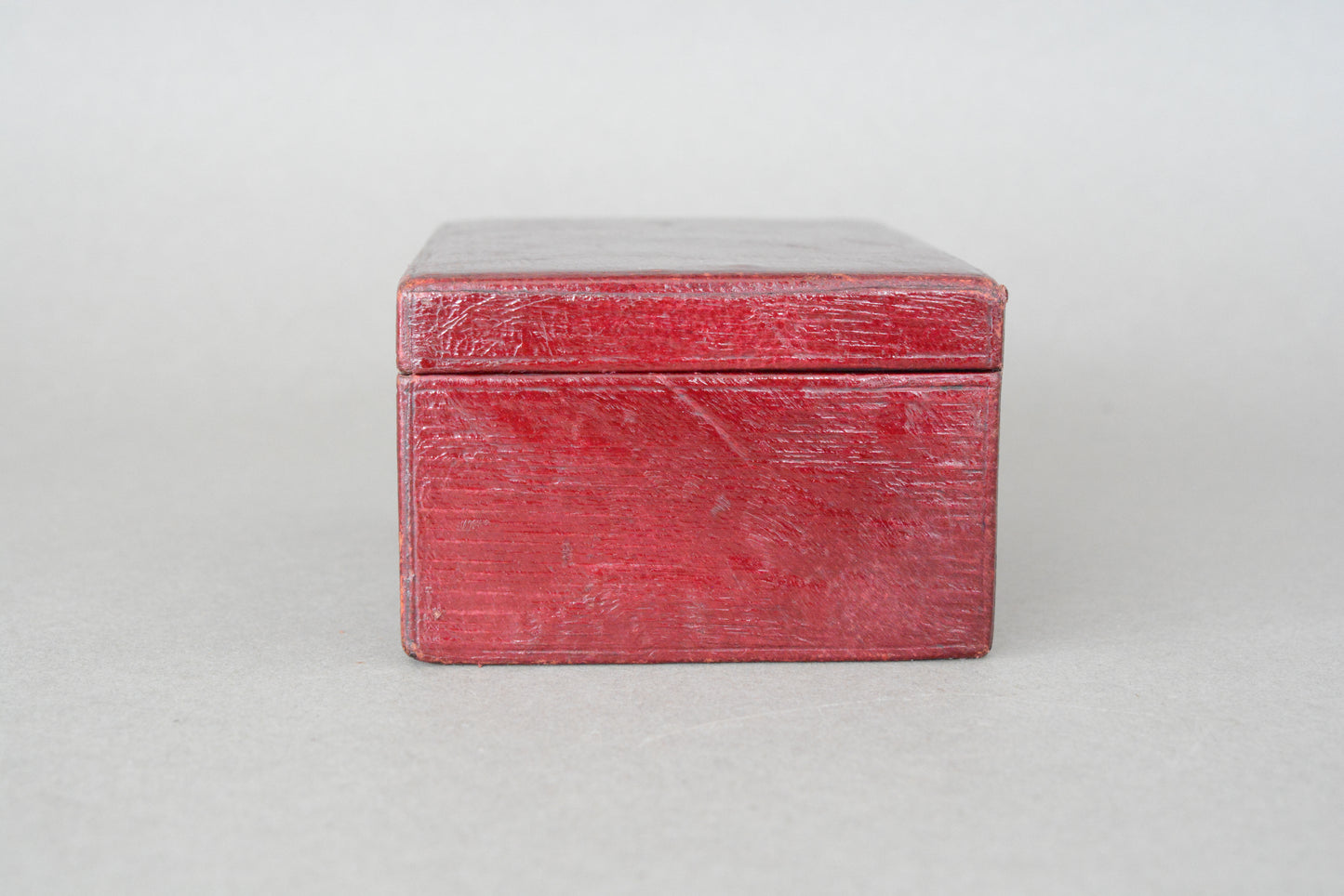 Small Edwardian red leather money box