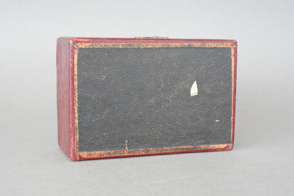 Small Edwardian red leather money box