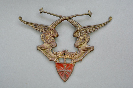 Edwardian brass dragon mount