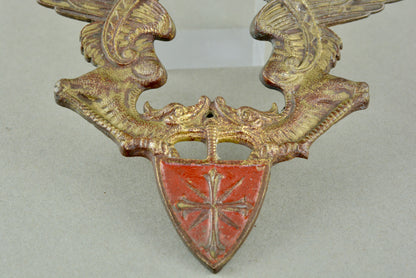 Edwardian brass dragon mount