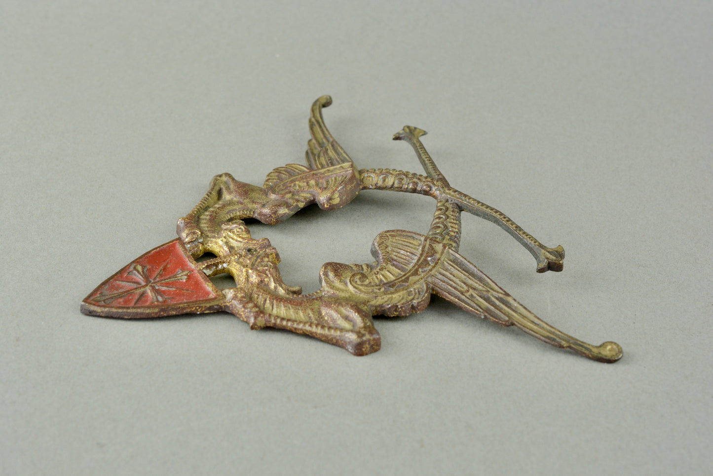 Edwardian brass dragon mount