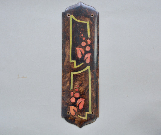 Arts and Crafts wooden door finger push plate