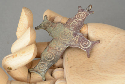 Large 17th century Enkolpion cross Eastern Orthodox crucifix