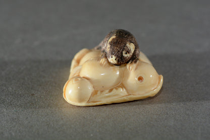 Vintage hand carved Japanese Netsuke squirrel