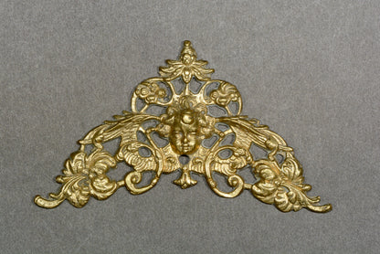 Victorian ormolu mount angel amongst folliage