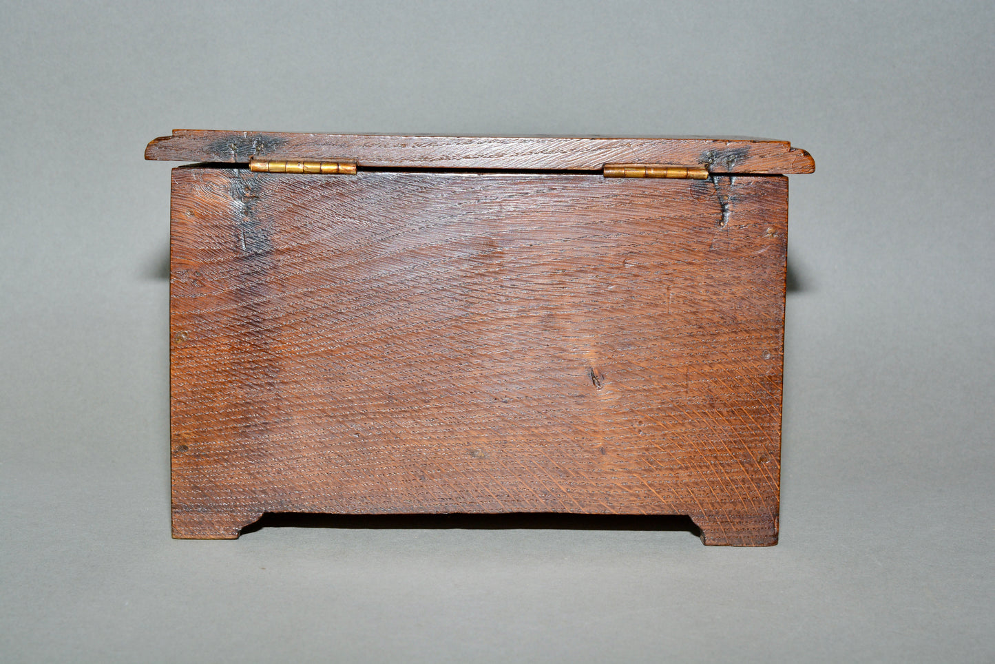 Miniature Jacobean table top oak coffer box chest