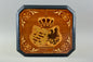 Edwardian inlaid wooden armorial coat of arms wall plaque panel