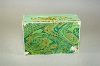 Hand painted dome topped box with Calais harbour