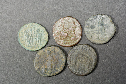 Five ancient Roman bronze coins M3