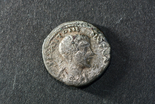 Ancient Roman silver denarius coin Antoninus emperor on horseback M5