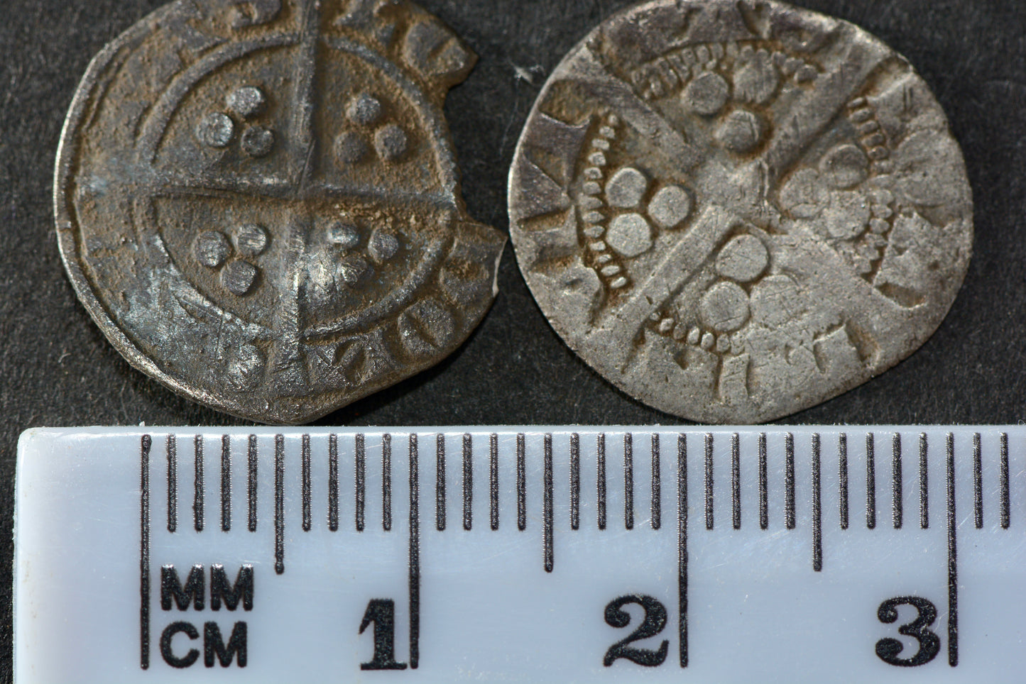 Two King Edward 1st hammered silver halfpenny 1272-1307 Medieval English coins M8
