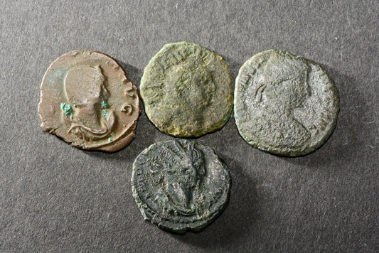 Four ancient Roman bronze coins M12