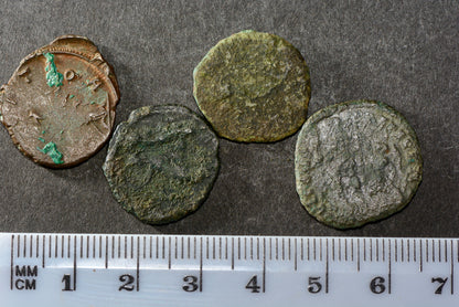 Four ancient Roman bronze coins M12