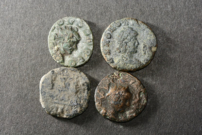 Four ancient Roman bronze coins M13