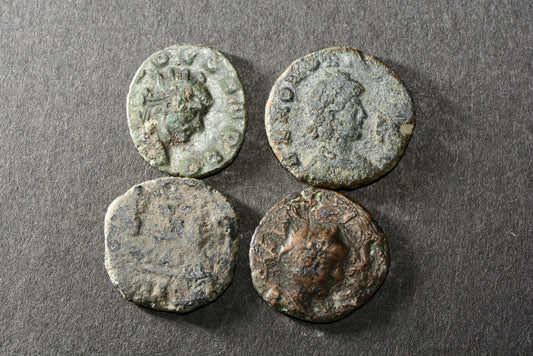 Four ancient Roman bronze coins M13